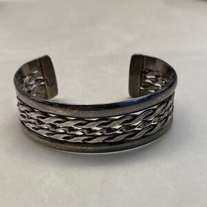 Sterling Silver Braided Cuff Bracelet 39g